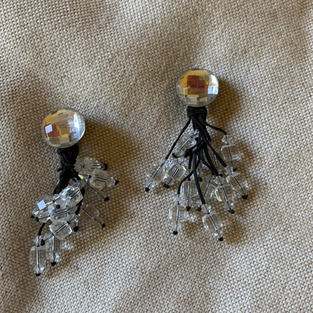 Crystal Leather Drop Earrings